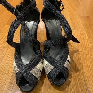 Gorgeous Stuart Weitzman Black Lanyard sandals
